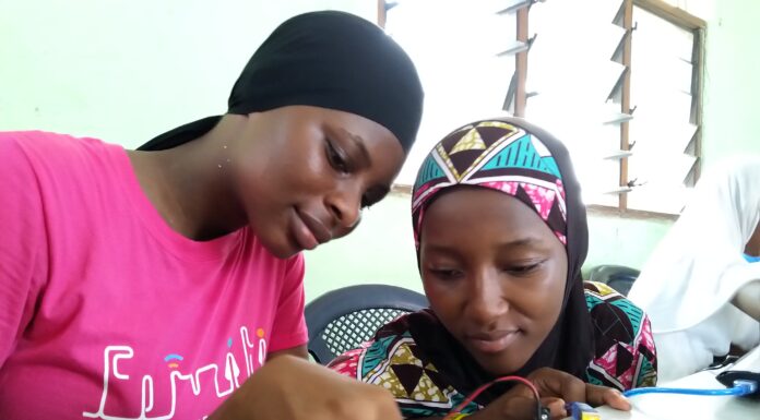 Achievers Ghana training girls in slum on how to code